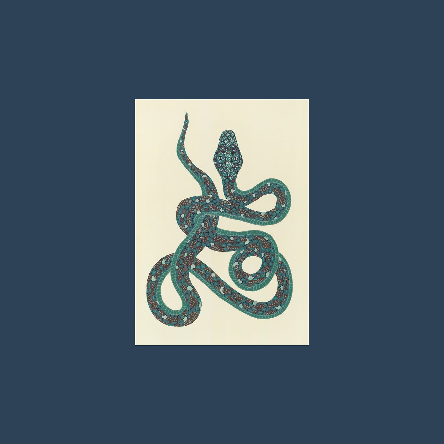 Blue Celestial Snake Art Print
