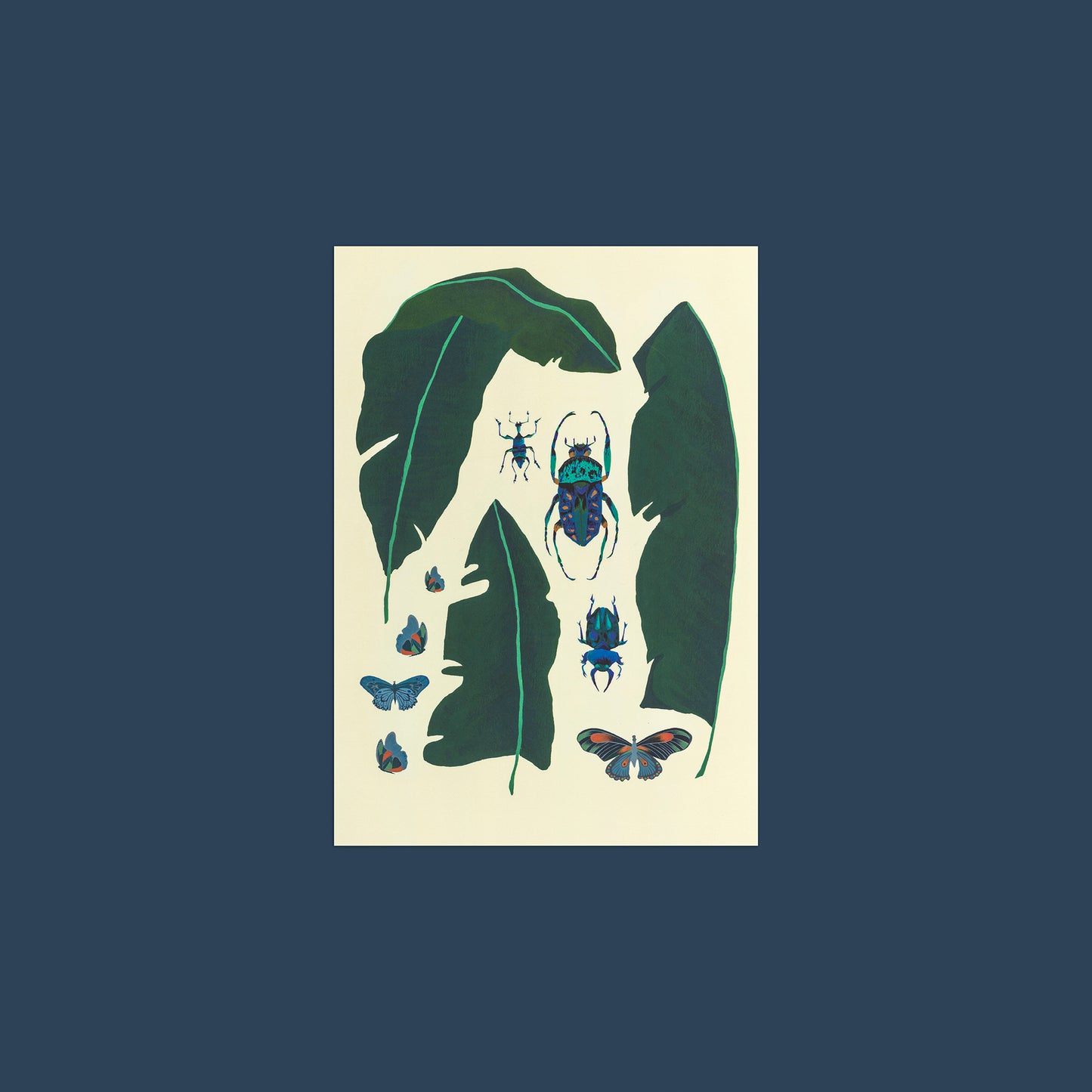 Banana Leaves and Insects Greeting Card
