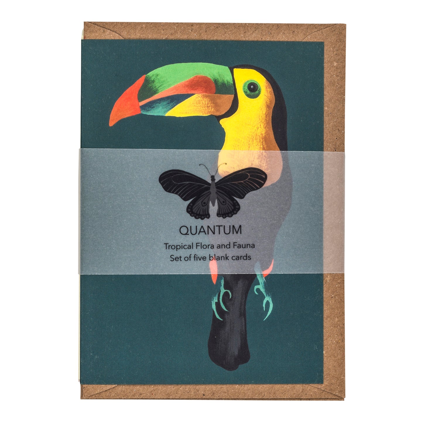 Set of five tropical cards