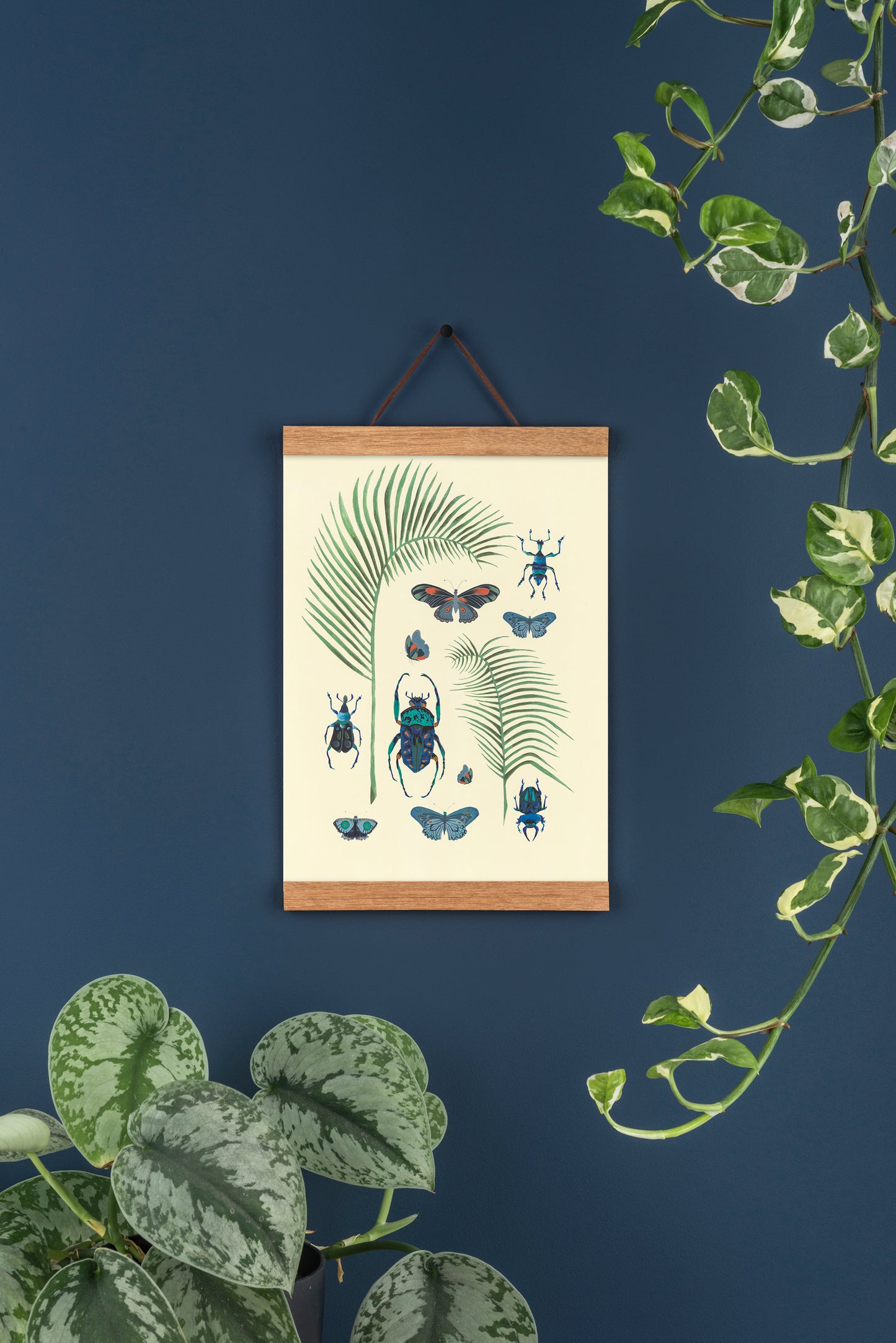 Insects and Palm Leaves A4 Art Print