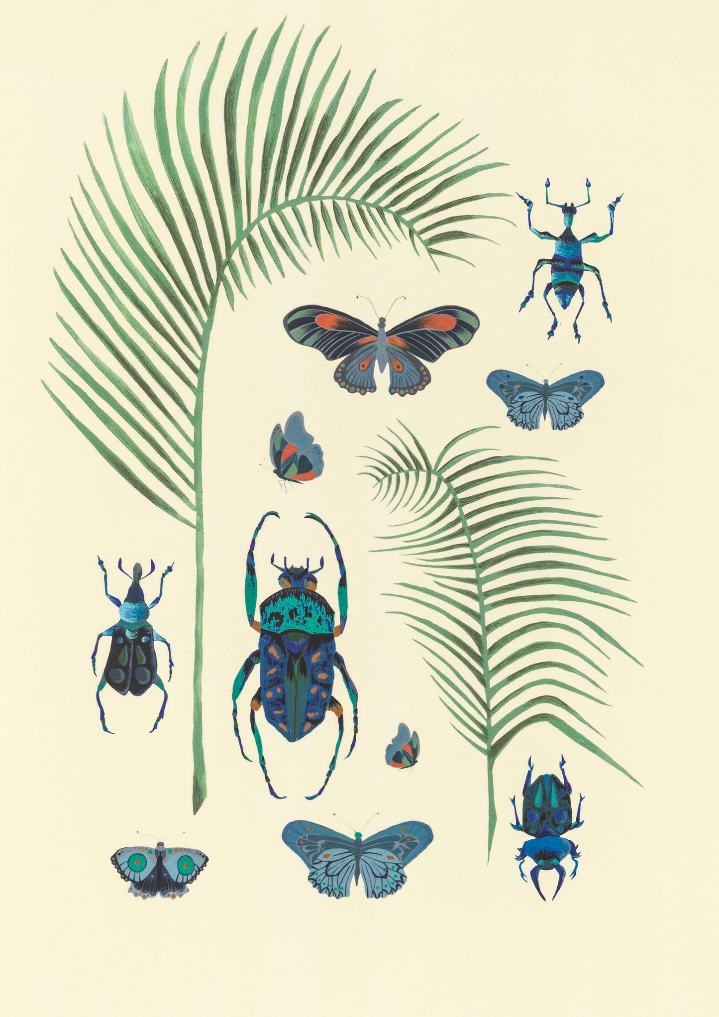 Palms and Insects Greeting Card