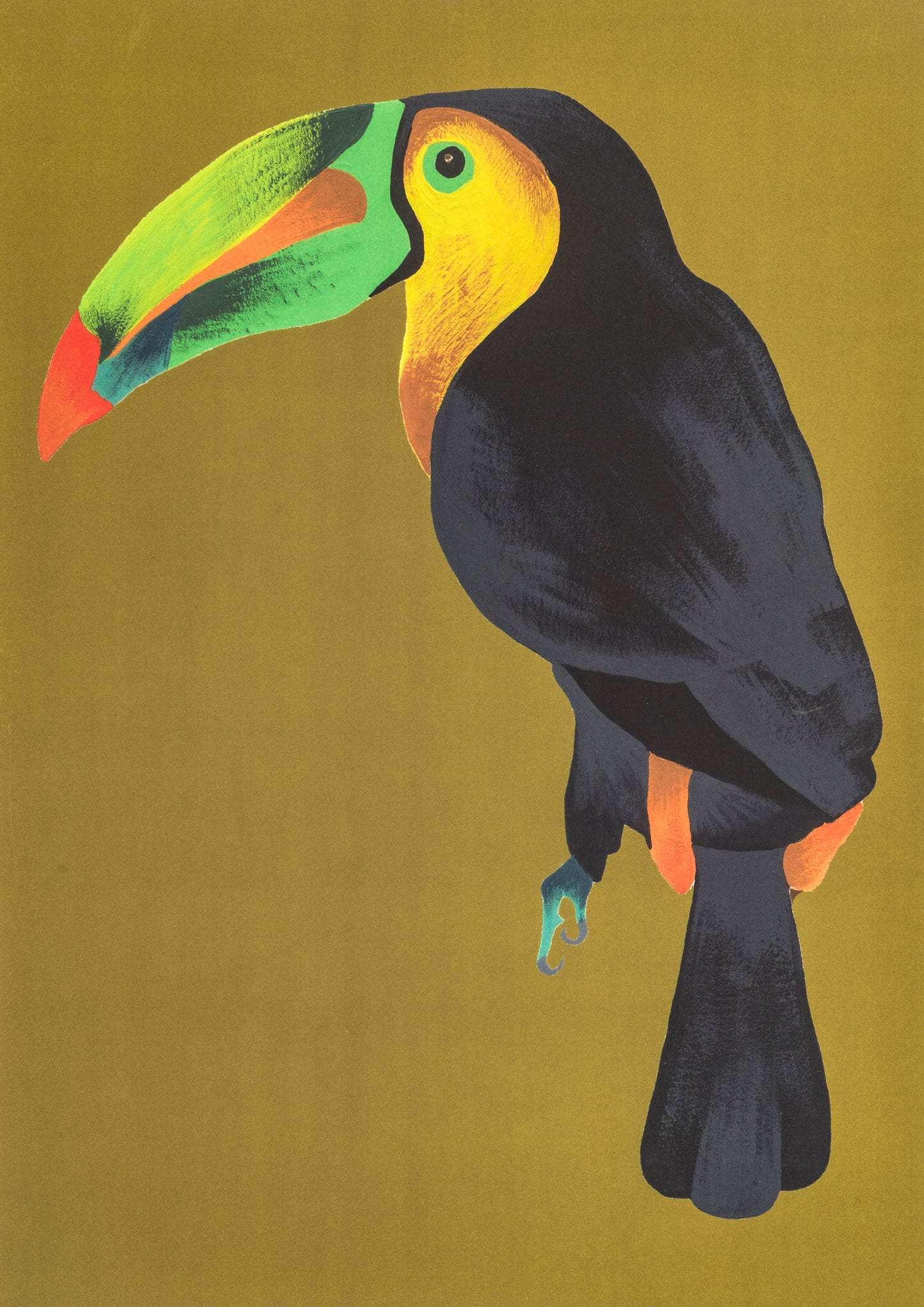 Toucan Greeting Card Mustard.