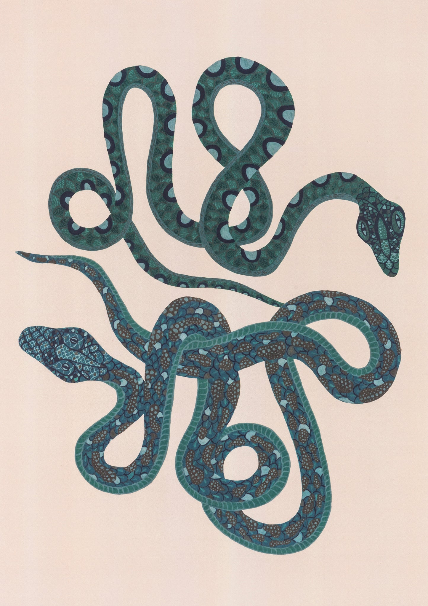 Two Serpents Greeting Card.