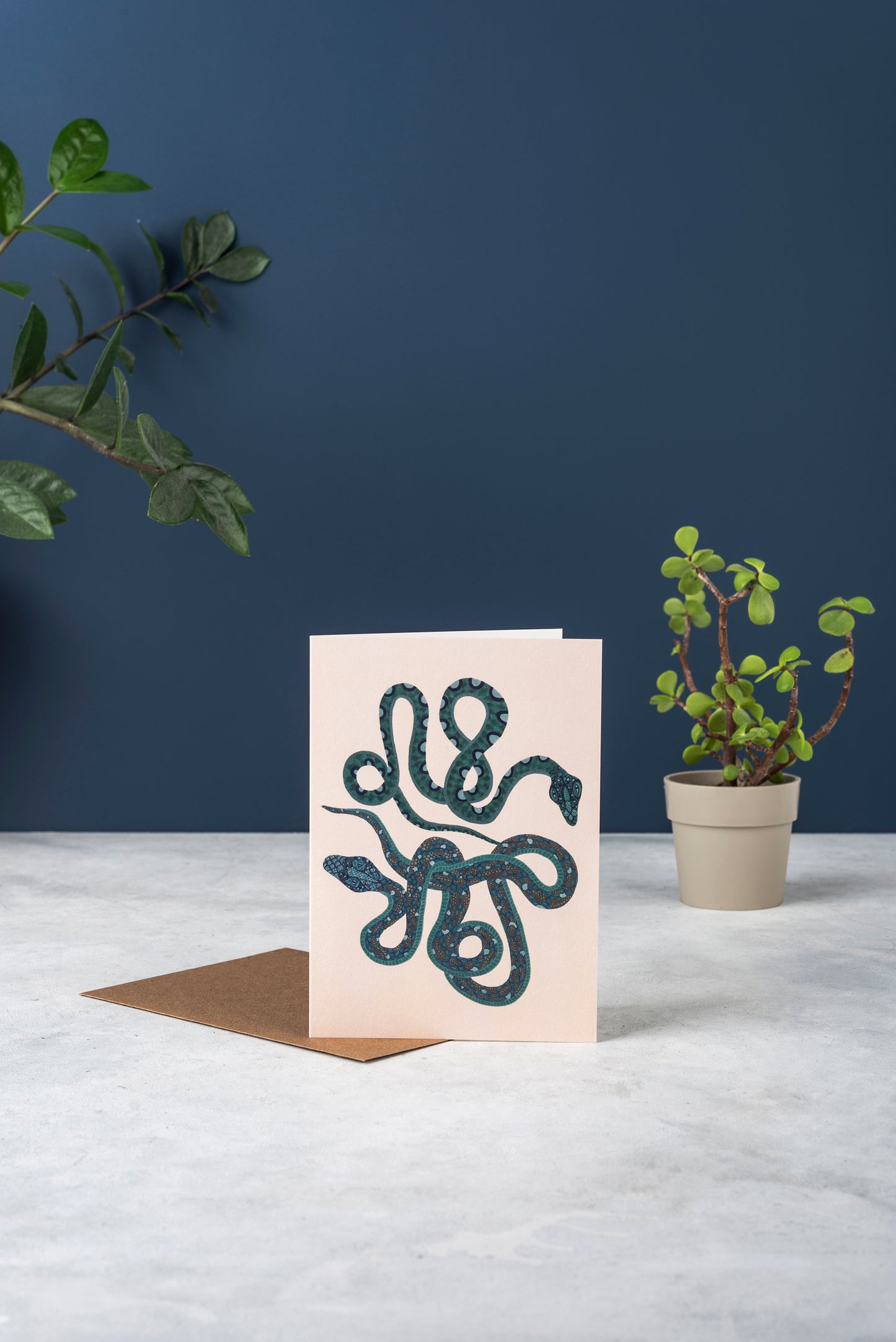 Two Serpents Greeting Card.