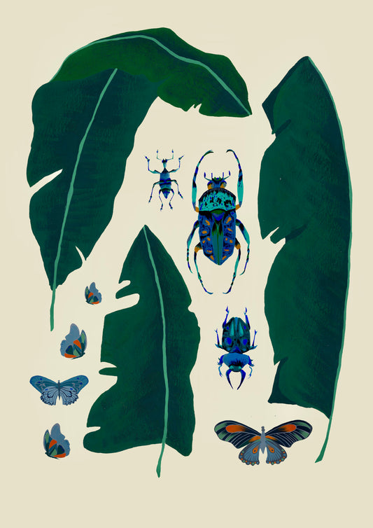 Tropical leaves and insects