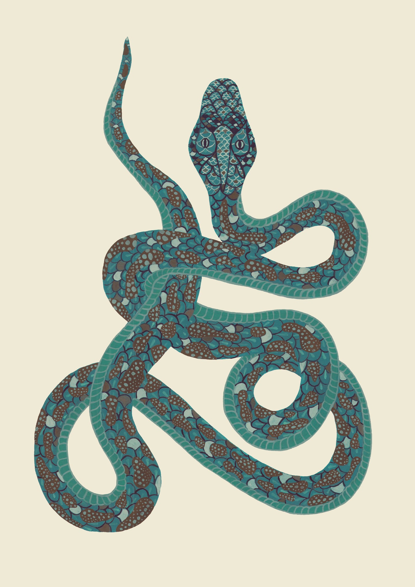 Blue Celestial Snake Art Print