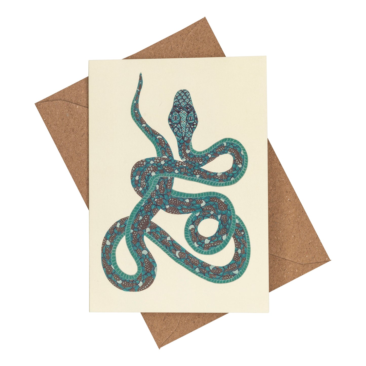 Blue Serpent Blank Greeting Card
