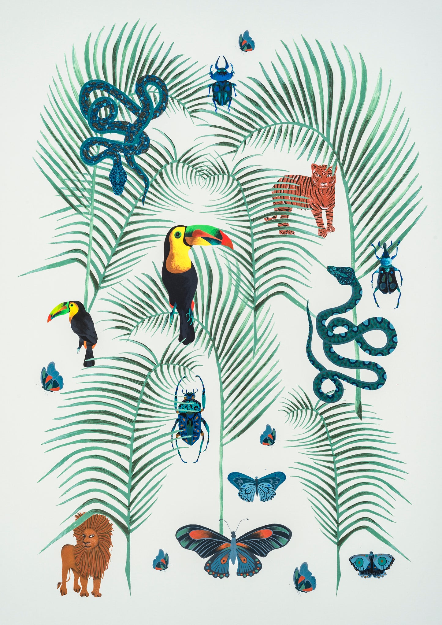 Jungle Flora and Fauna A2 Art Print