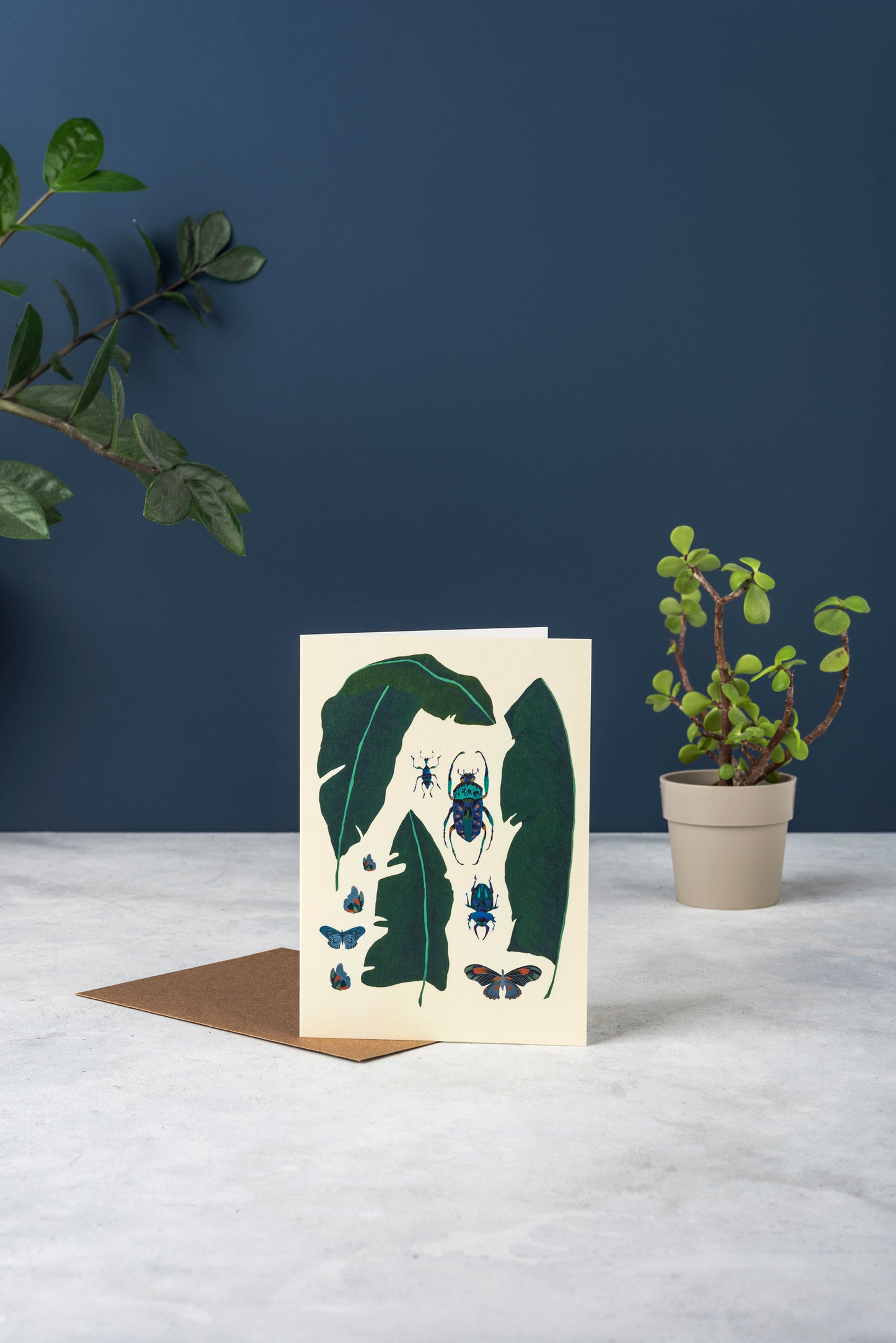 Banana Leaves and Insects Greeting Card