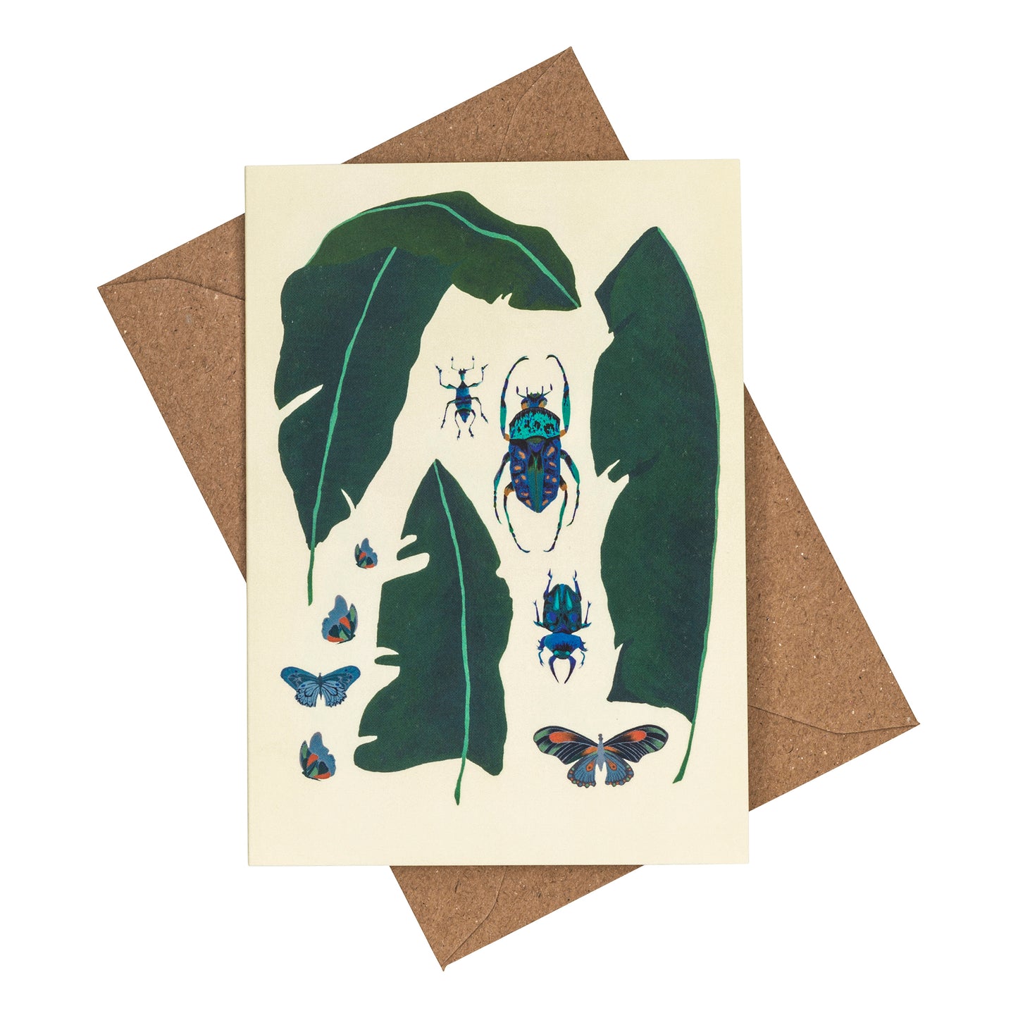 Banana Leaves and Insects Greeting Card
